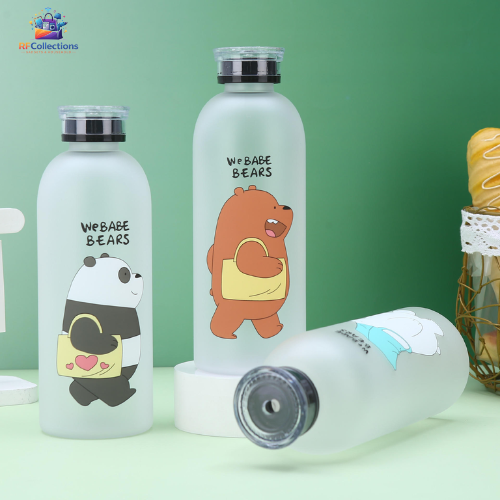 1000ml cartoon water bottle double cap leakproof kids reusable drink bottle large capacity plastic bottle