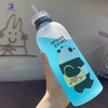 1000ml cartoon water bottle double cap leakproof kids reusable drink bottle large capacity plastic bottle