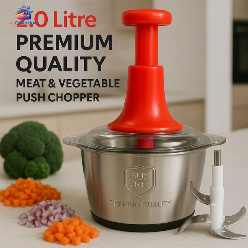 2L stainless steel push chopper manual vegetable meat cutter multi blade kitchen chopper tool