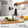 2L stainless steel push chopper manual vegetable meat cutter multi blade kitchen chopper tool