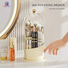 360 rotating acrylic makeup brush organizer dustproof cosmetic storage case