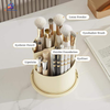 360 rotating acrylic makeup brush organizer dustproof cosmetic storage case