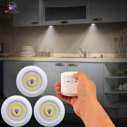 3W COB LED wireless under cabinet light with remote control for kitchen and wardrobe lighting