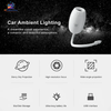 USB car starry sky projector lamp creating galaxy and space lighting inside a car interior for ambient night lighting and decoration.