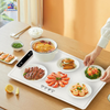 Silicone electric food warmer mat with adjustable temperature control for keeping meals warm