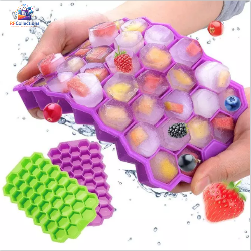HoneyBee silicone ice cube tray with lid for freezer use