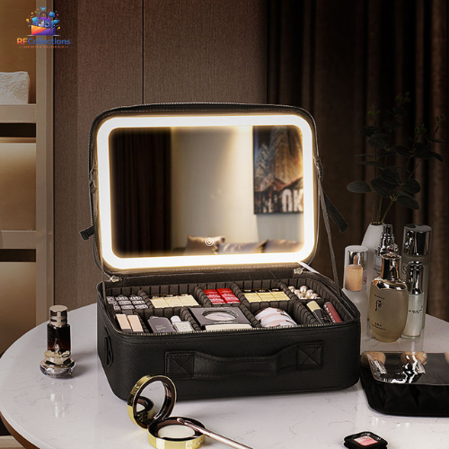 LED Makeup Storage Bag with Mirror