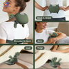Intelligent neck and shoulder massager with heat therapy, deep tissue finger kneading massage, USB rechargeable wearable design for muscle relaxation and pain relief.