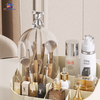 Cosmetics storage box with lid large capacity makeup organizer with compartments for dressing table