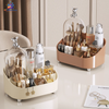 Cosmetics storage box with lid large capacity makeup organizer with compartments for dressing table