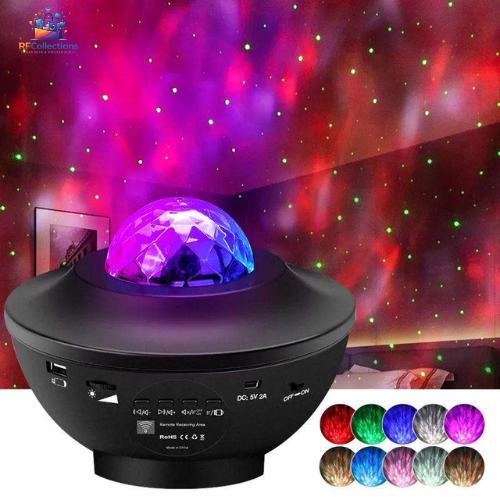 Mini galaxy projector lamp with colorful star light projection for room