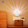 Peacock RGB projection night light with remote control, 9 lighting modes, colorful wall projector lamp for bedroom, kids' room, ambient lighting, and home décor.