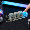 RGB mechanical keyboard switch keychain with LED lights, clicky mechanical keys, and durable keyring for gamers and keyboard enthusiasts.
